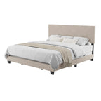 Cadre de Lit King Rembourré Moderne 4 Couleurs avec Tête de Lit Capitonnée pour 2