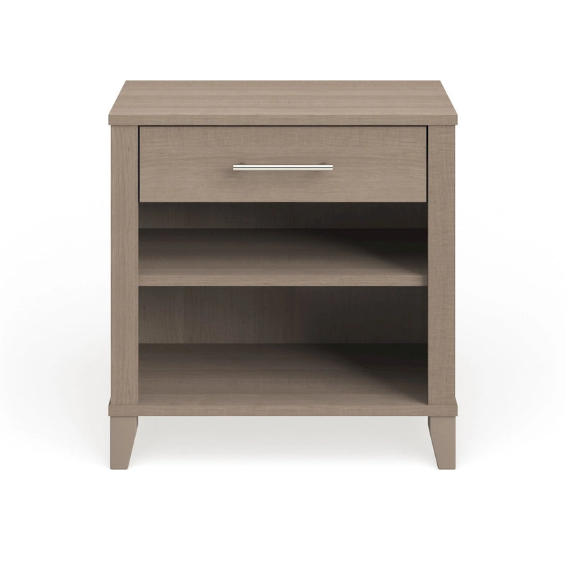 Table de chevet transitionnelle en MDF 4 couleurs avec 1 tiroir et 2 étagères
