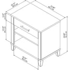 Table de chevet transitionnelle en MDF 4 couleurs avec 1 tiroir et 2 étagères