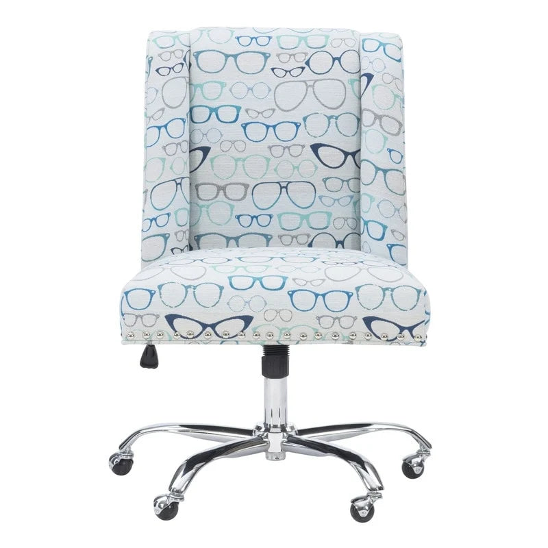 Chaise de bureau pivotante multi-optique bleue, hauteur réglable, 1 personne