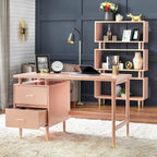 Bureau à 2 tiroirs de style moderne du milieu du siècle, 5 couleurs, avec pieds en pin massif pour 1