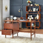 Bureau à 2 tiroirs de style moderne du milieu du siècle, 5 couleurs, avec pieds en pin massif pour 1