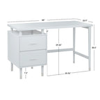 Bureau à 2 tiroirs de style moderne du milieu du siècle, 5 couleurs, avec pieds en pin massif pour 1