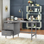 Bureau à 2 tiroirs de style moderne du milieu du siècle, 5 couleurs, avec pieds en pin massif pour 1