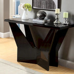 Ensemble de 3 tables basses contemporaines en verre trempé laqué brillant noir/blanc