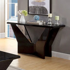 Ensemble de 3 tables basses contemporaines en verre trempé laqué brillant noir/blanc