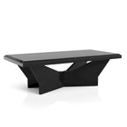 Ensemble de 3 tables basses contemporaines en verre trempé laqué brillant noir/blanc