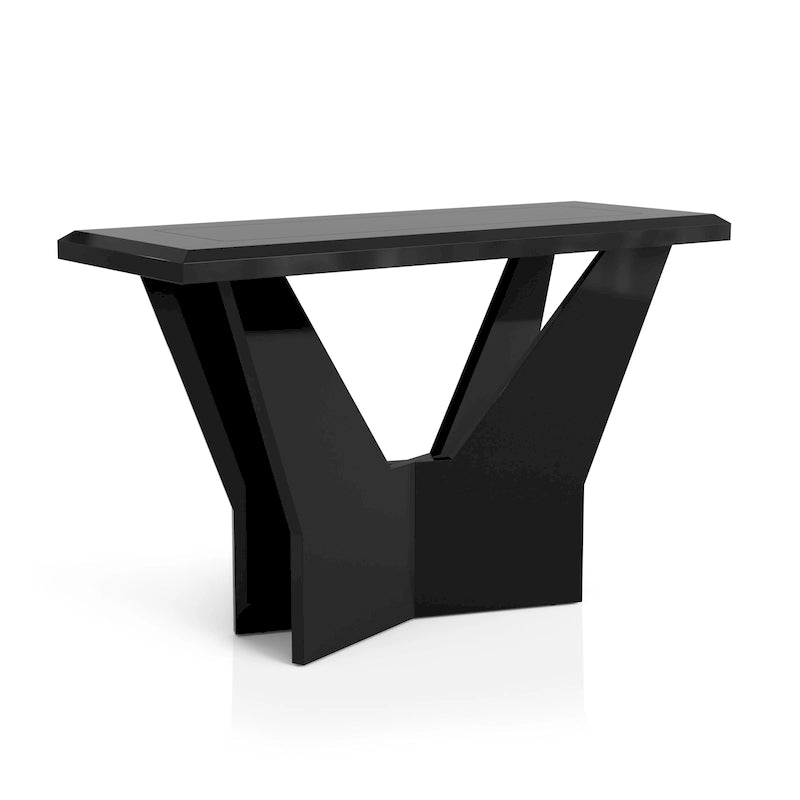 Ensemble de 3 tables basses contemporaines en verre trempé laqué brillant noir/blanc