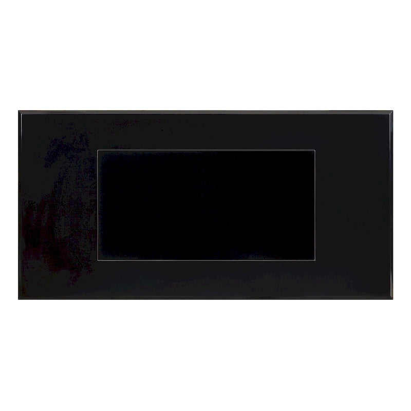 Ensemble de 3 tables basses contemporaines en verre trempé laqué brillant noir/blanc