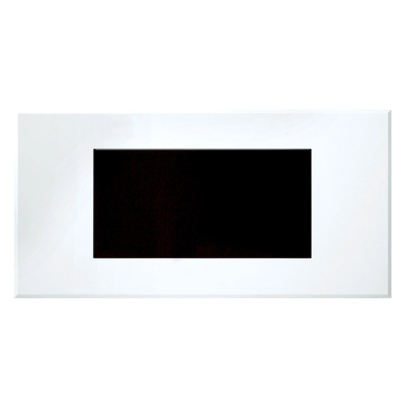 Ensemble de 3 tables basses contemporaines en verre trempé laqué brillant noir/blanc