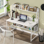 Bureau d'ordinateur avec huche et étagère, 5 couleurs, 1 personne