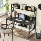 Bureau d'ordinateur avec huche et étagère, 5 couleurs, 1 personne