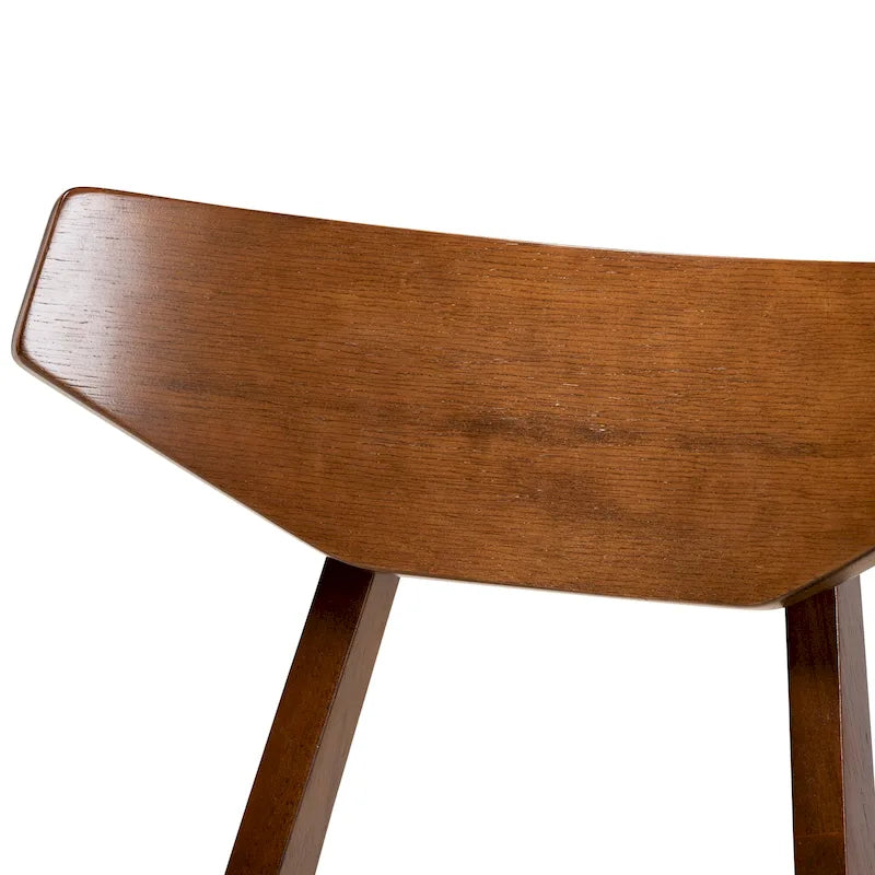 Table à manger ronde et 4 chaises rembourrées, hévéa, noyer brun, gris clair