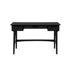 Bureau en rotin tissé mi-siècle, couleur naturelle/noire, en hévéa, pour 1 personne