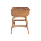 Bureau en rotin tissé mi-siècle, couleur naturelle/noire, en hévéa, pour 1 personne