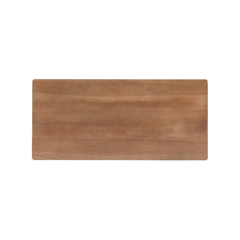 Bureau en rotin tissé mi-siècle, couleur naturelle/noire, en hévéa, pour 1 personne