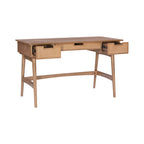 Bureau en rotin tissé mi-siècle, couleur naturelle/noire, en hévéa, pour 1 personne