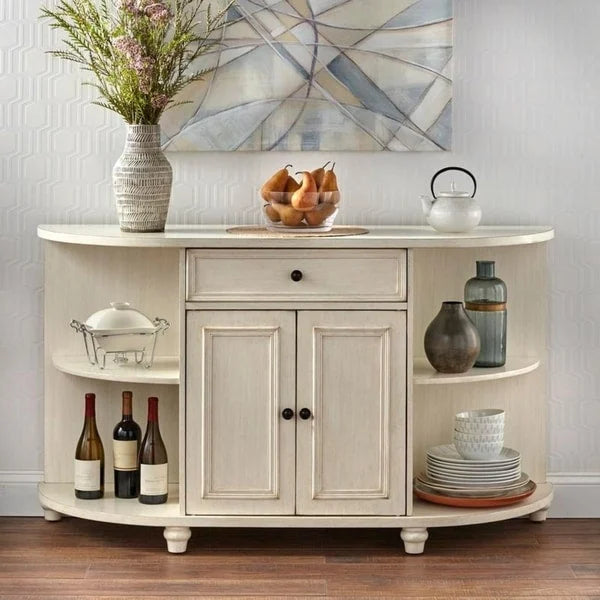 Buffet de ferme, blanc antique/bleu/gris anthracite, 2 personnes