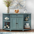 Buffet de ferme, blanc antique/bleu/gris anthracite, 2 personnes