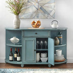 Buffet de ferme, blanc antique/bleu/gris anthracite, 2 personnes