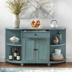 Buffet de ferme, blanc antique/bleu/gris anthracite, 2 personnes