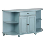 Buffet de ferme, blanc antique/bleu/gris anthracite, 2 personnes