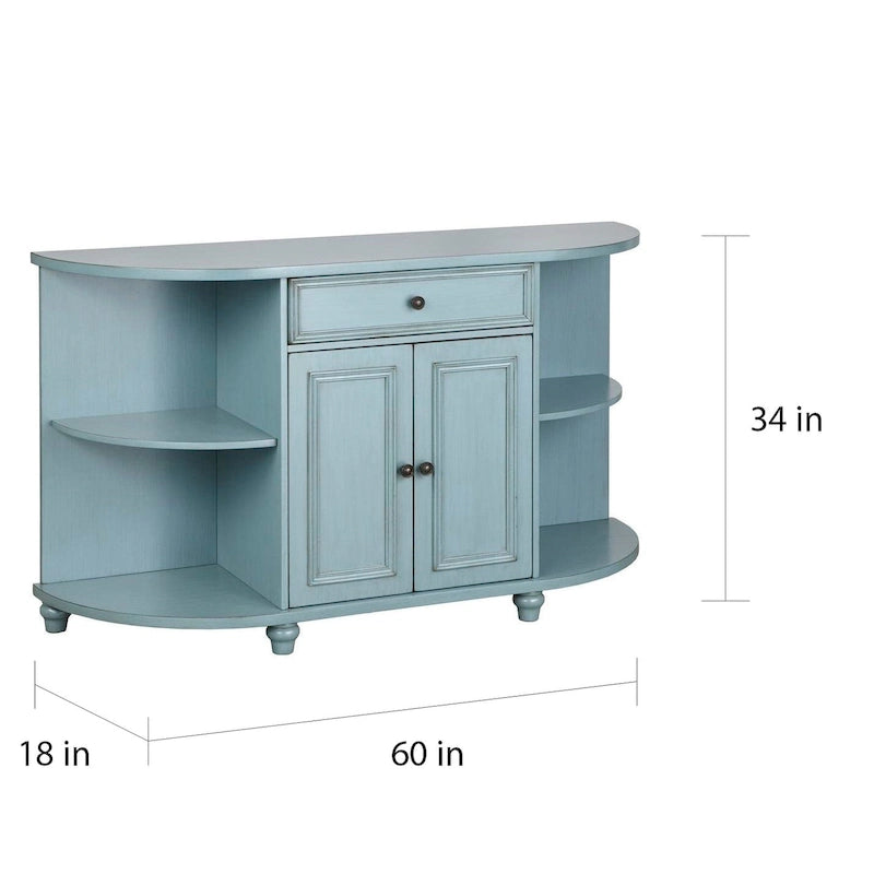 Buffet de ferme, blanc antique/bleu/gris anthracite, 2 personnes