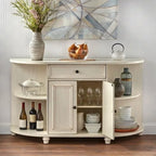 Buffet de ferme, blanc antique/bleu/gris anthracite, 2 personnes