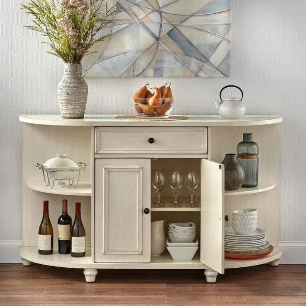 Buffet de ferme, blanc antique/bleu/gris anthracite, 2 personnes
