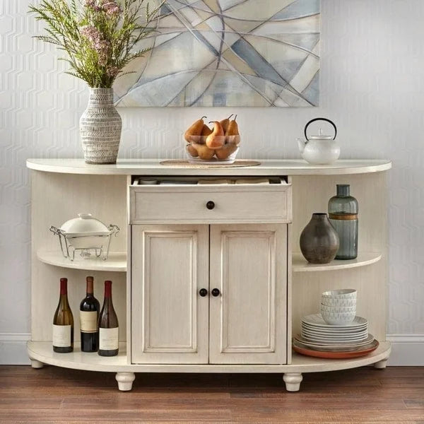 Buffet de ferme, blanc antique/bleu/gris anthracite, 2 personnes