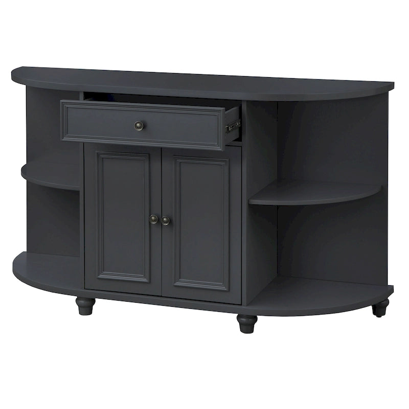 Buffet de ferme, blanc antique/bleu/gris anthracite, 2 personnes