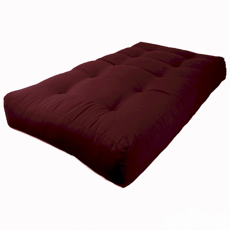 Matelas futon en sergé touffeté multicolore de 22,86 cm, double/grand/très grand, 2 personnes