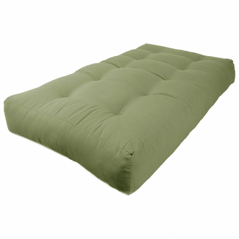 Matelas futon en sergé touffeté multicolore de 22,86 cm, double/grand/très grand, 2 personnes