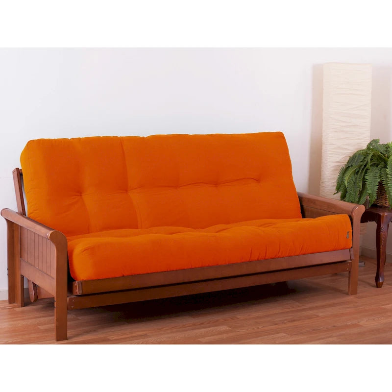 Matelas futon en sergé touffeté multicolore de 22,86 cm, double/grand/très grand, 2 personnes