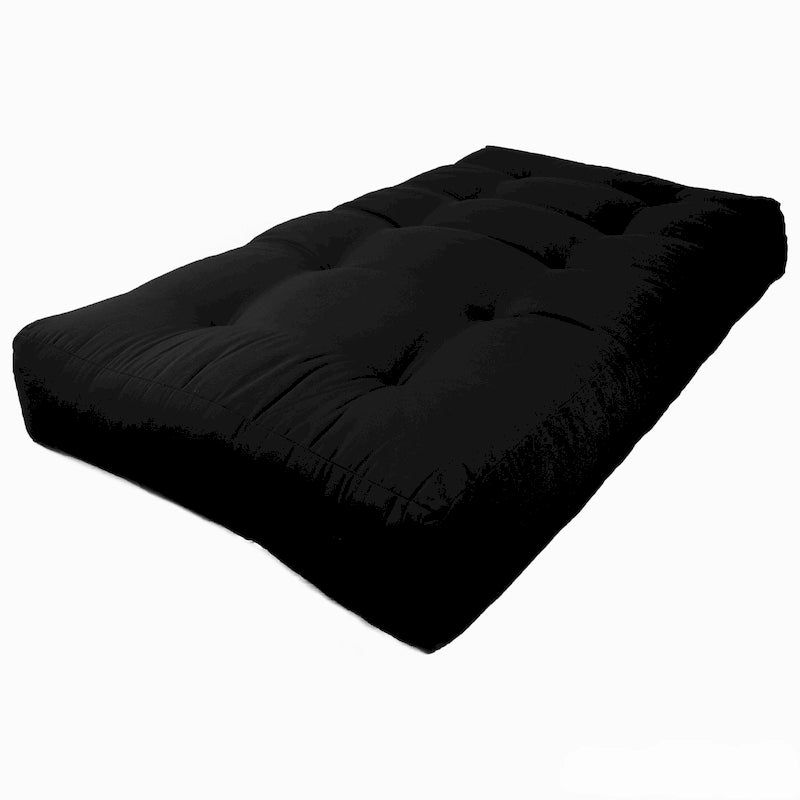 Matelas futon en sergé touffeté multicolore de 22,86 cm, double/grand/très grand, 2 personnes