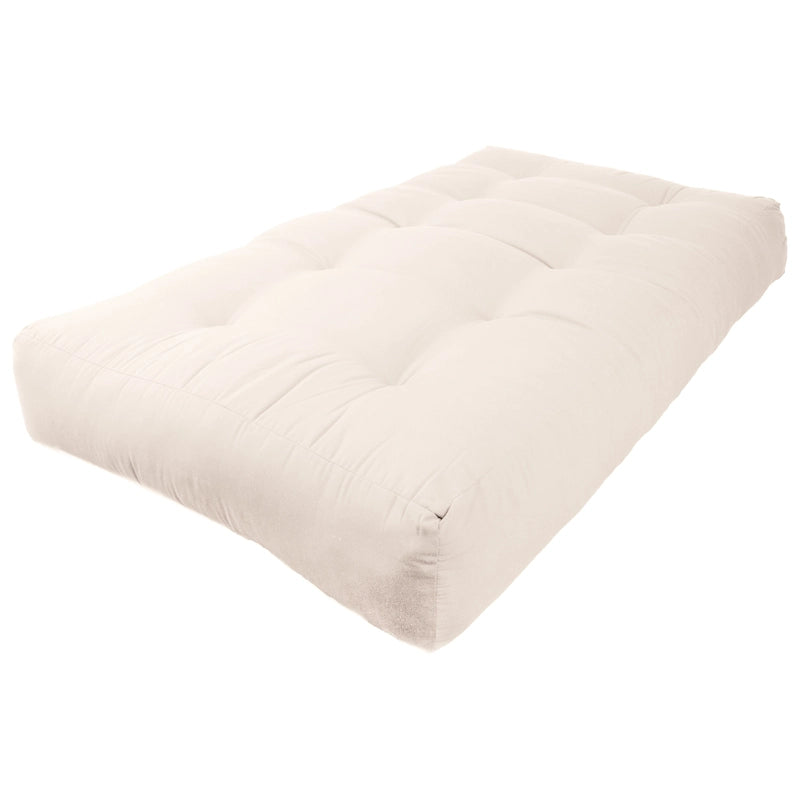 Matelas futon en sergé touffeté multicolore de 22,86 cm, double/grand/très grand, 2 personnes