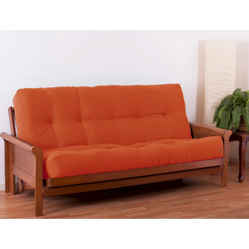 Matelas de futon en sergé tufté multicolore de 25 cm avec remplissage coton/mousse pour 1-2 personnes (taille double/grand lit/très grand lit)
