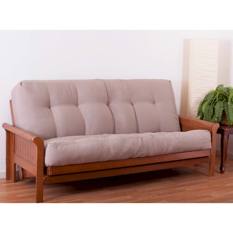 Matelas de futon en sergé tufté multicolore de 25 cm avec remplissage coton/mousse pour 1-2 personnes (taille double/grand lit/très grand lit)
