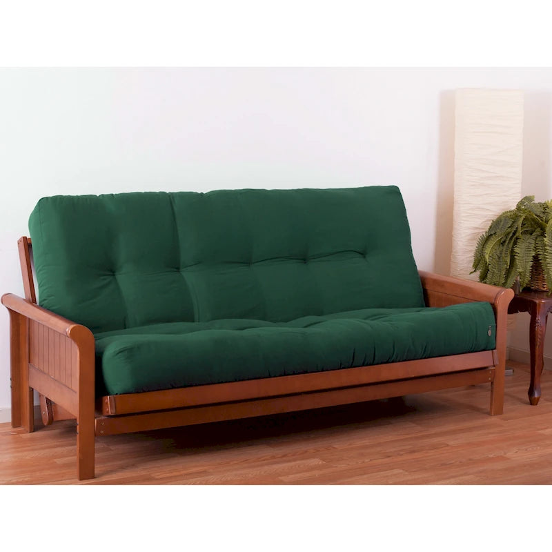 Matelas de futon en sergé tufté multicolore de 25 cm avec remplissage coton/mousse pour 1-2 personnes (taille double/grand lit/très grand lit)