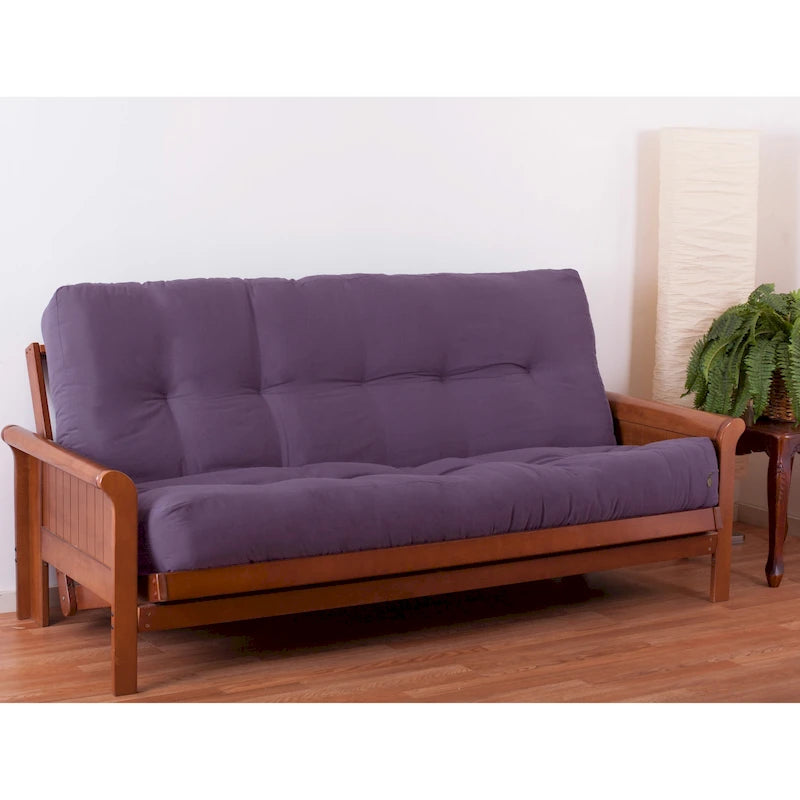 Matelas de futon en sergé tufté multicolore de 25 cm avec remplissage coton/mousse pour 1-2 personnes (taille double/grand lit/très grand lit)