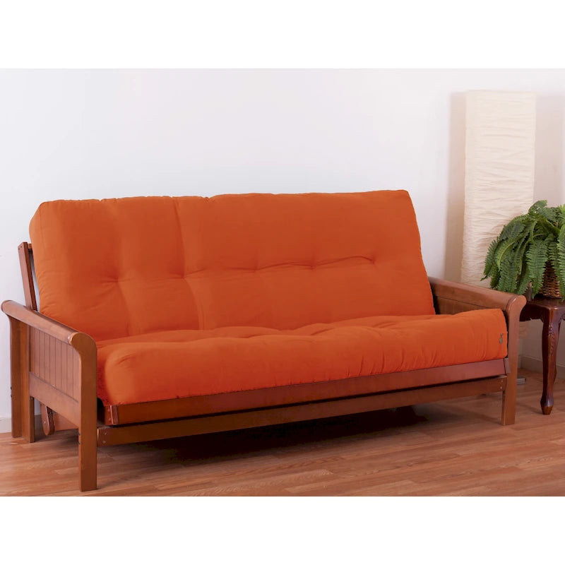 Matelas de futon en sergé tufté multicolore de 25 cm avec remplissage coton/mousse pour 1-2 personnes (taille double/grand lit/très grand lit)