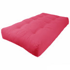 Matelas de futon en sergé tufté multicolore de 25 cm avec remplissage coton/mousse pour 1-2 personnes (taille double/grand lit/très grand lit)