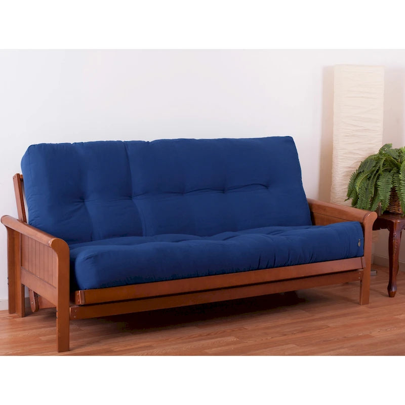 Matelas de futon en sergé tufté multicolore de 25 cm avec remplissage coton/mousse pour 1-2 personnes (taille double/grand lit/très grand lit)
