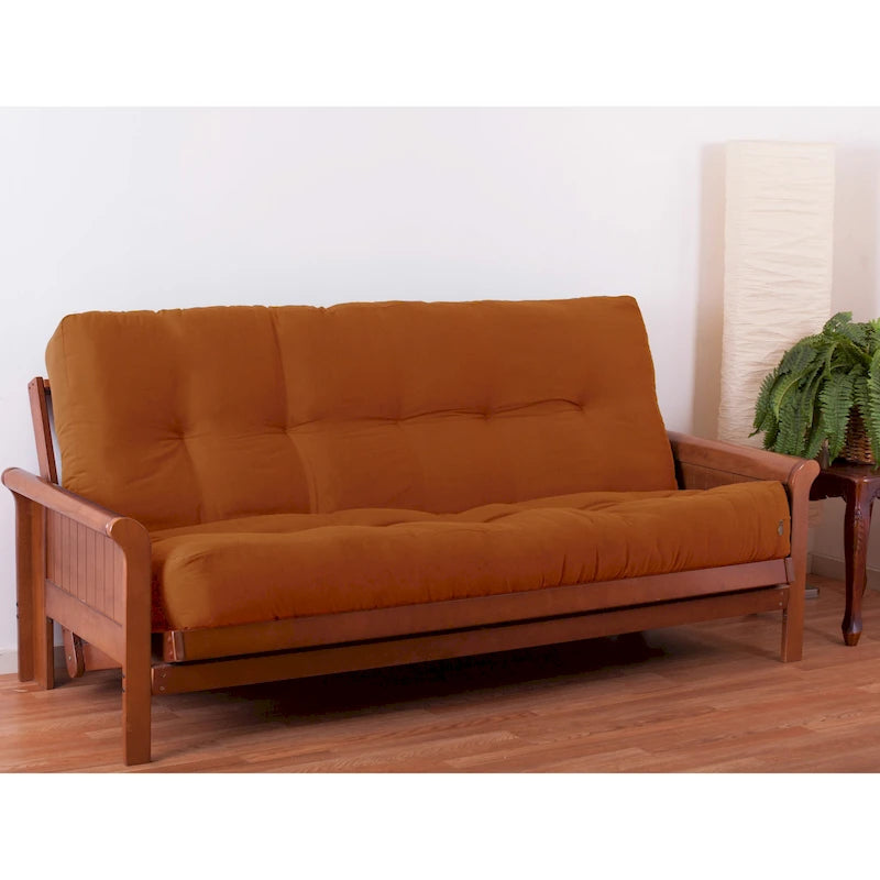 Matelas de futon en sergé tufté multicolore de 25 cm avec remplissage coton/mousse pour 1-2 personnes (taille double/grand lit/très grand lit)