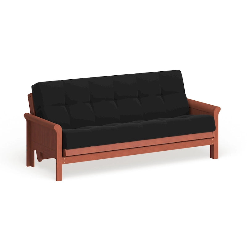 Matelas de futon en sergé tufté multicolore de 25 cm avec remplissage coton/mousse pour 1-2 personnes (taille double/grand lit/très grand lit)