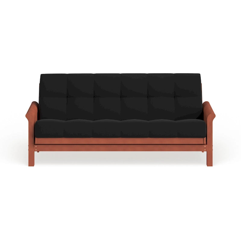 Matelas de futon en sergé tufté multicolore de 25 cm avec remplissage coton/mousse pour 1-2 personnes (taille double/grand lit/très grand lit)