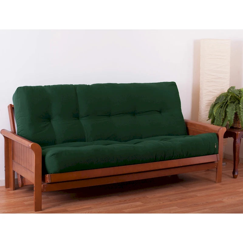 Matelas de futon en sergé tufté multicolore de 25 cm avec remplissage coton/mousse pour 1-2 personnes (taille double/grand lit/très grand lit)