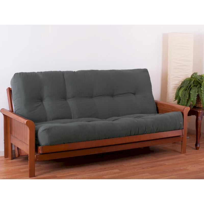 Matelas de futon en sergé tufté multicolore de 25 cm avec remplissage coton/mousse pour 1-2 personnes (taille double/grand lit/très grand lit)
