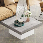 Table basse carrée industrielle rustique à LED 6 couleurs avec éclairage intégré