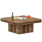 Table basse carrée industrielle rustique à LED 6 couleurs avec éclairage intégré